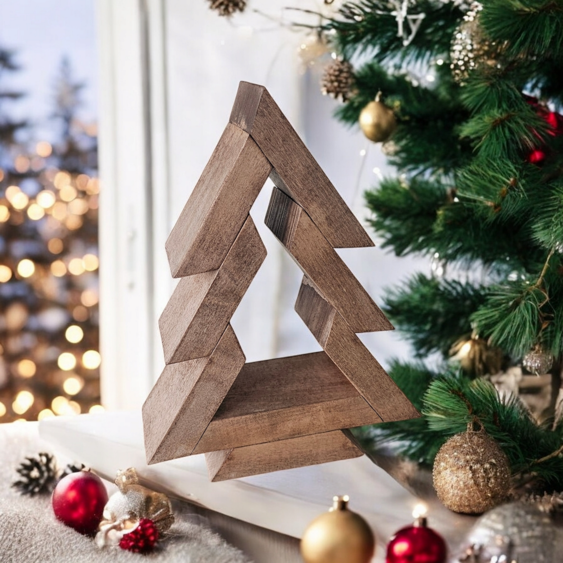 Wooden Christmas Tree Rustic Homemade Hamilton Rand