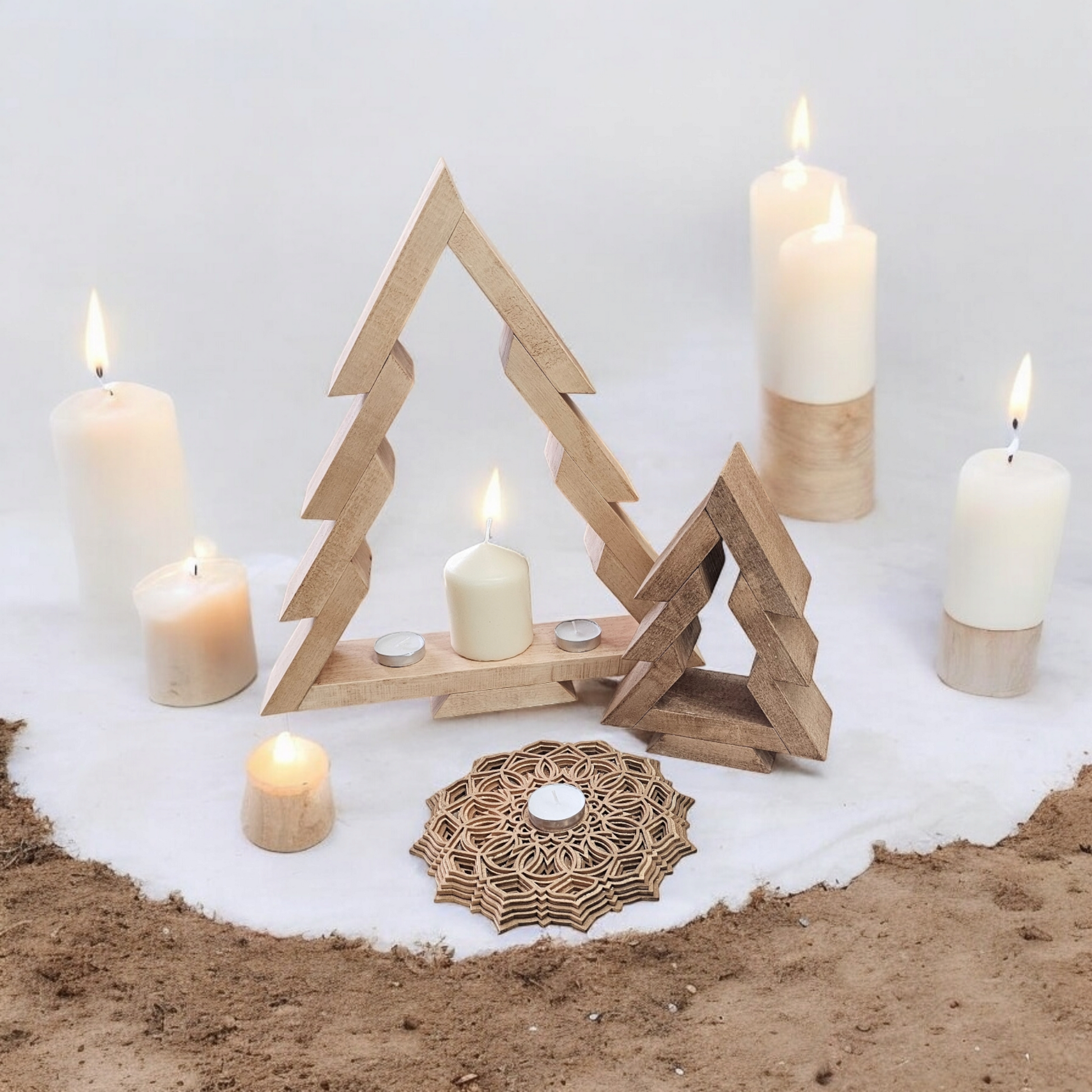 Wooden Christmas Tree Rustic Homemade Hamilton Rand