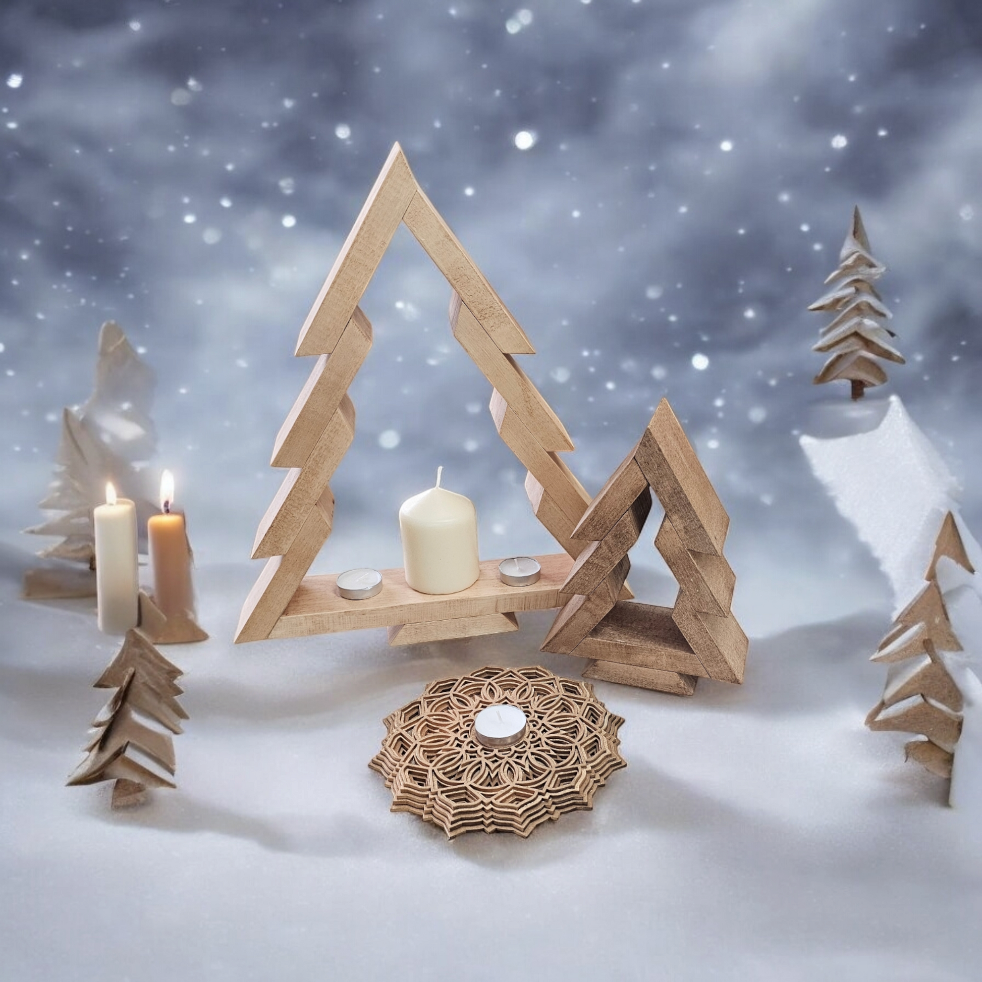 Wooden Christmas Tree Rustic Homemade Hamilton Rand